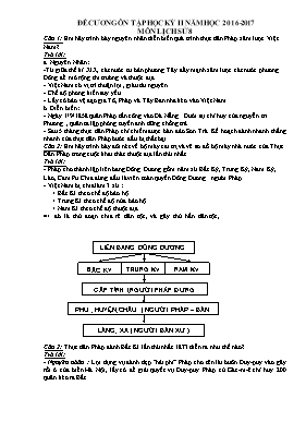 Đề cương ôn tập học kì II Lịch sử lớp 8 - Năm học 2014-2015